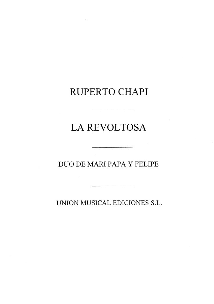 Duo De Mari Pepa Y Felipe No.4 (La Revoltosa)