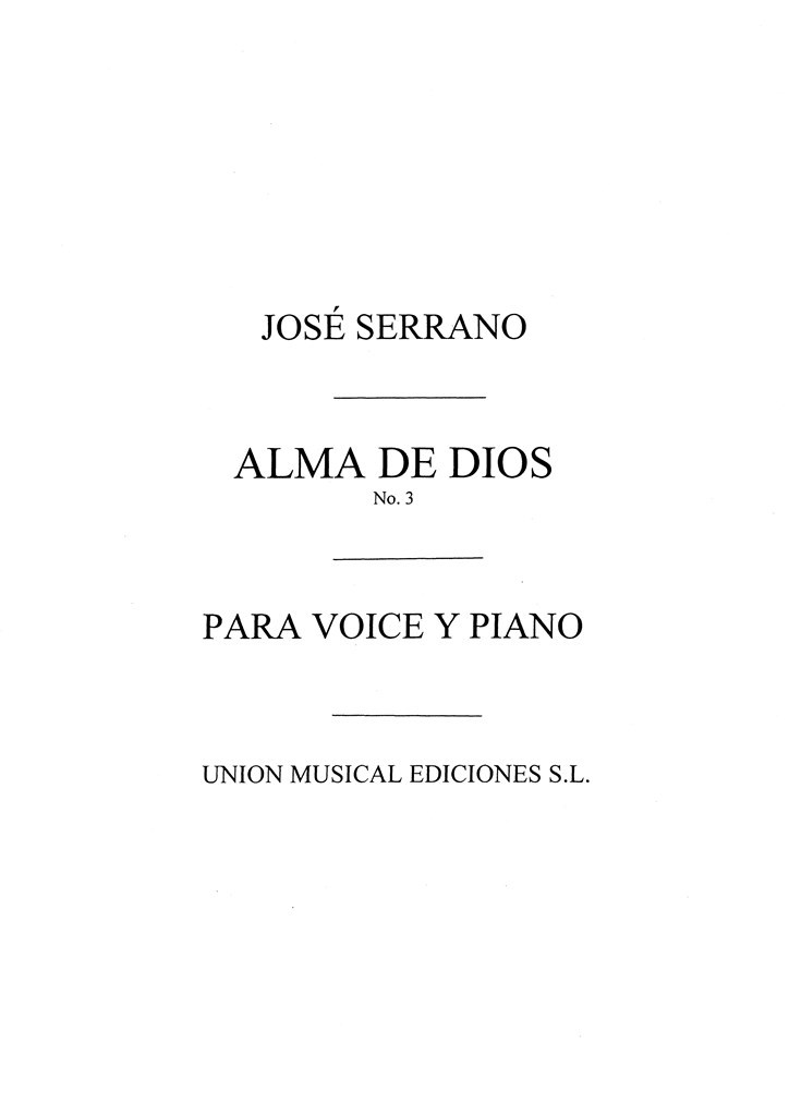 Serrano Alma De Dios No.3 Seguidillas