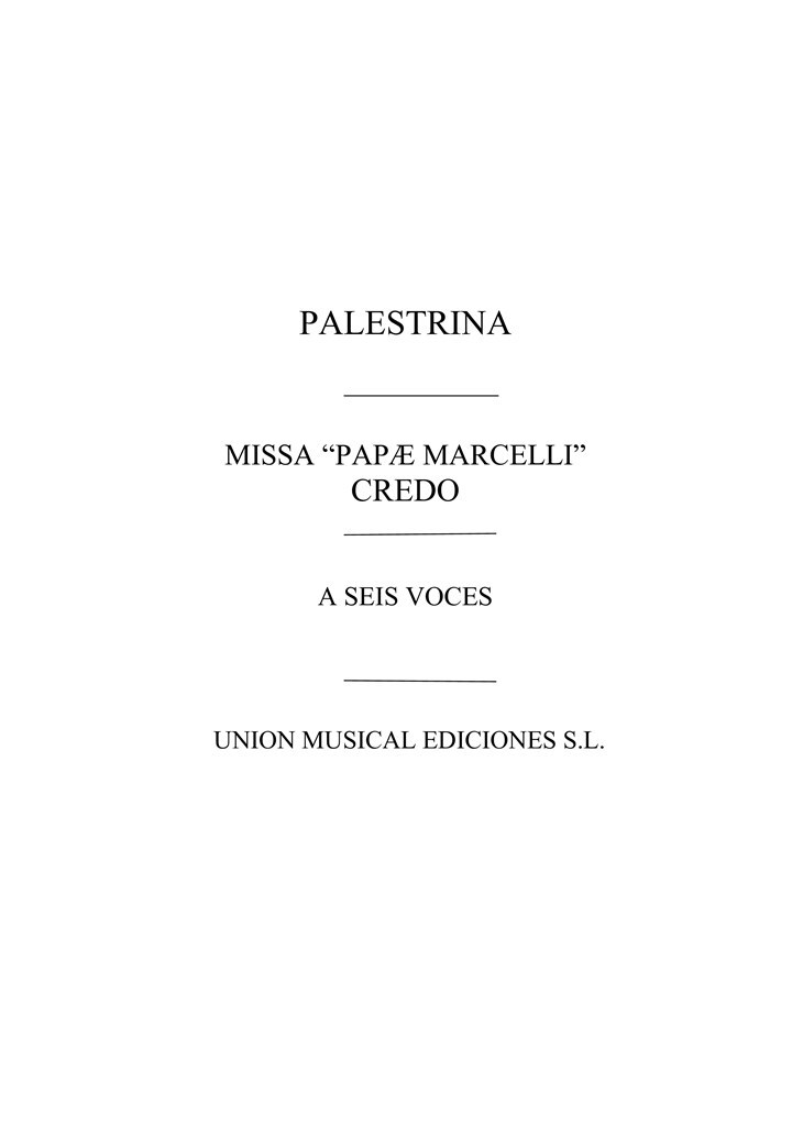 Credo De La Misa 'Papae Marcelli'