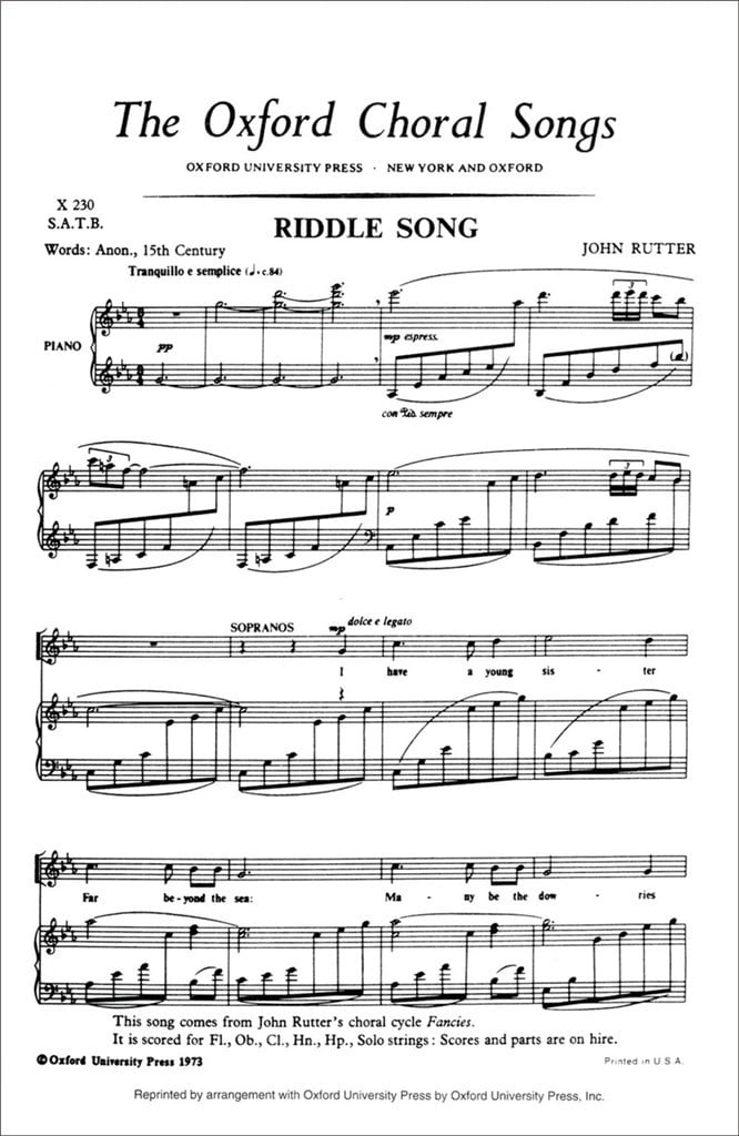 Riddle Song from Fancies