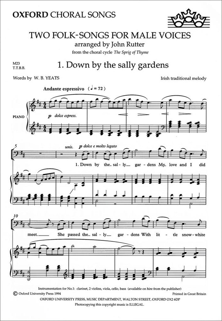 Two folk-songs for male voices