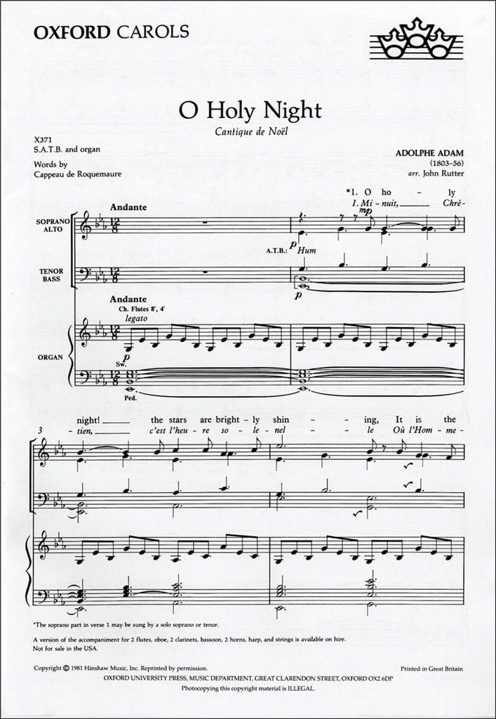 O Holy Night Cantique de Noel
