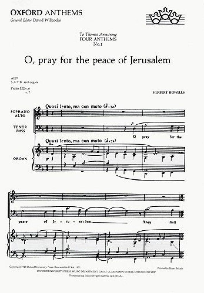 O pray for the peace of Jerusalem