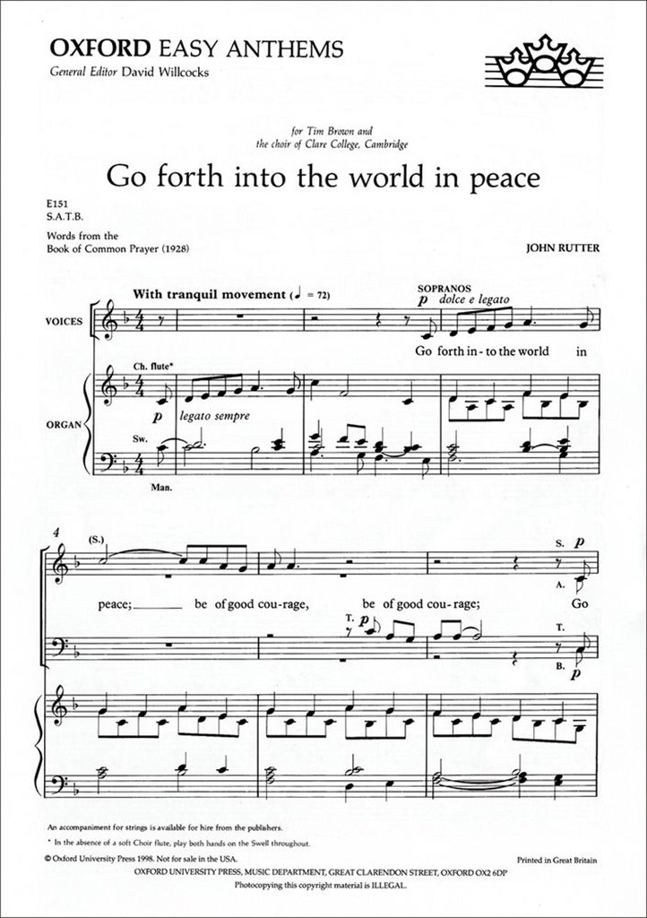 Go Forth Into The World In Peace