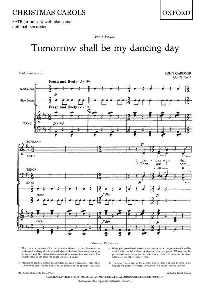 Tomorrow Shall Be My Dancing Day
