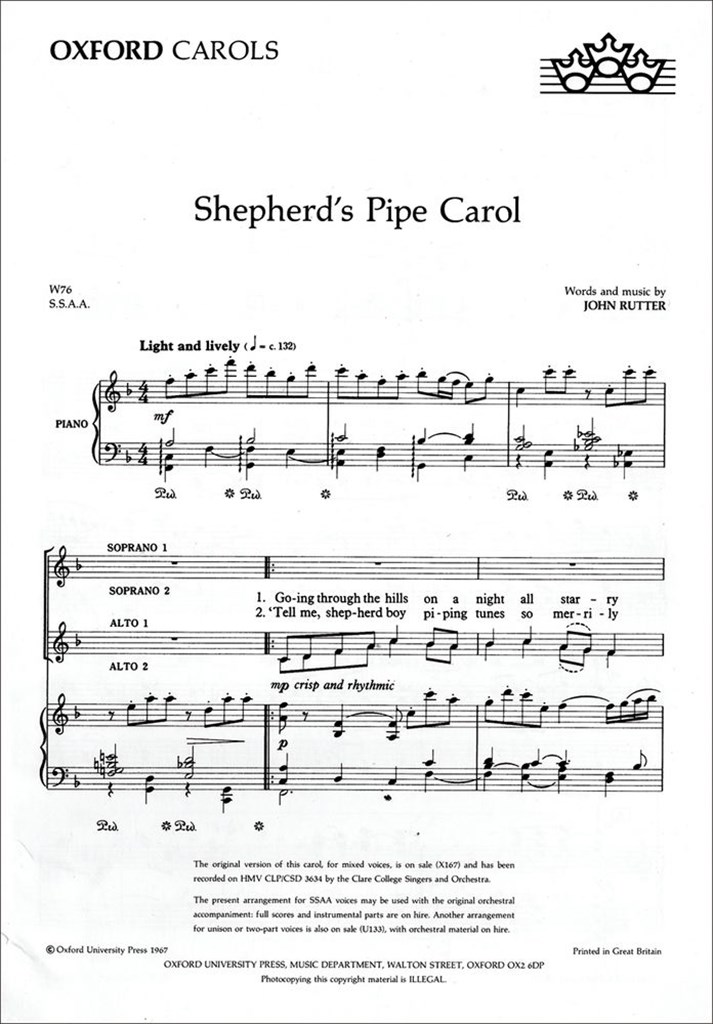 Shepherd's pipe carol