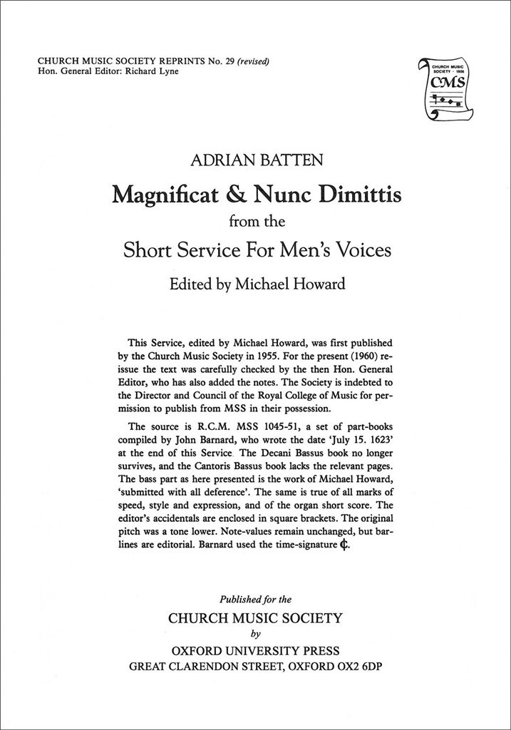 Magnificat and Nunc Dimittis