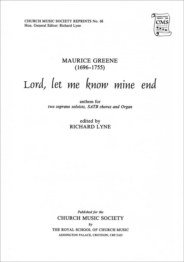 Lord, let me know mine end
