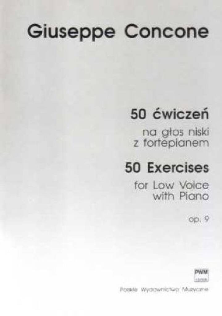 Exercises For Low Voice With Piano, 50 Op. 9