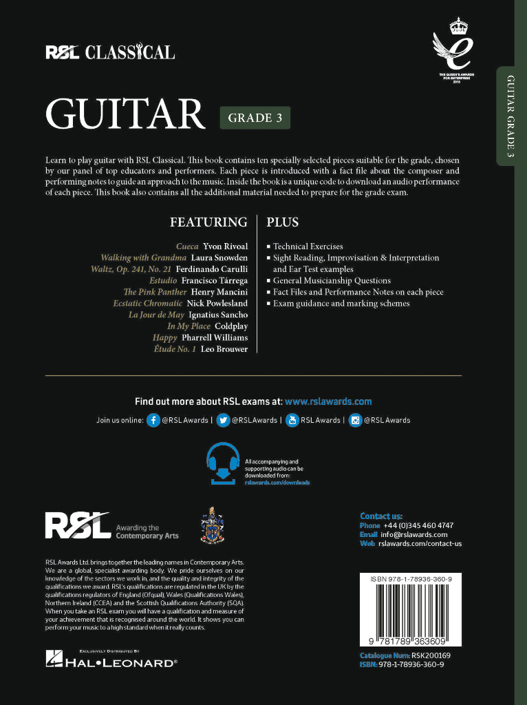RSL Classical Guitar Grade 3 (2022)