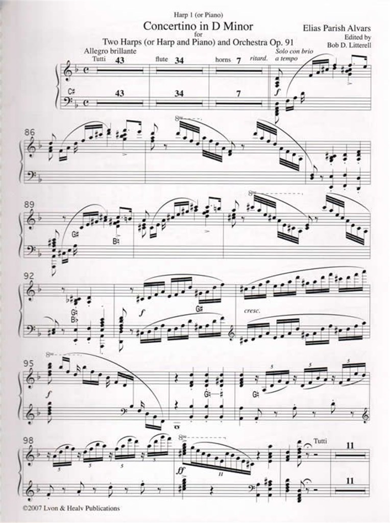 Concertino In D Minor for Two Harps