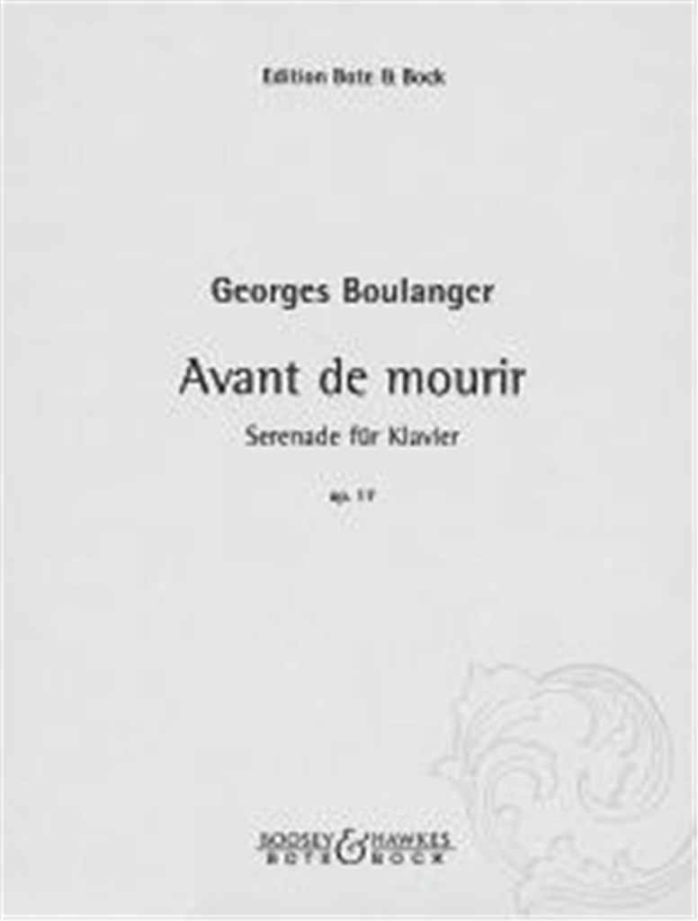 Avant de mourir op. 17