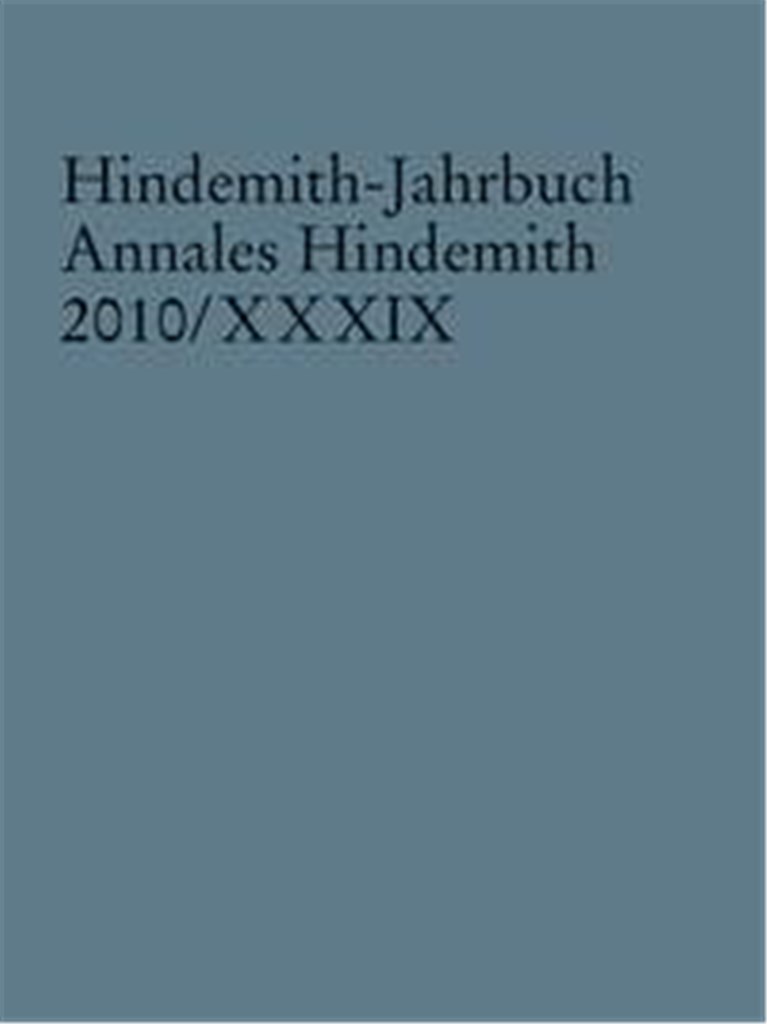 Hindemith-Jahrbuch Band 39