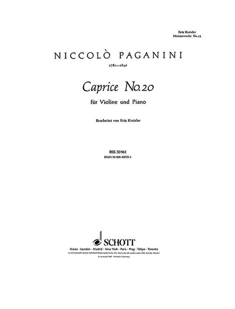 Capriccio N. 20 Si M. (Kreisler)