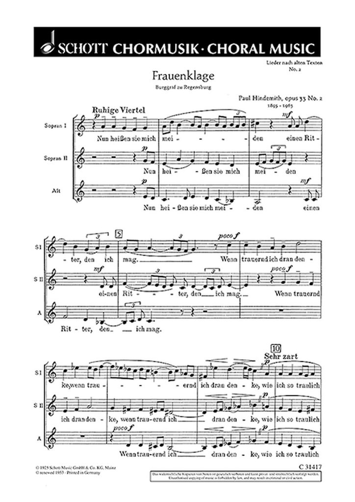 Lieder nach alten Texten op. 33