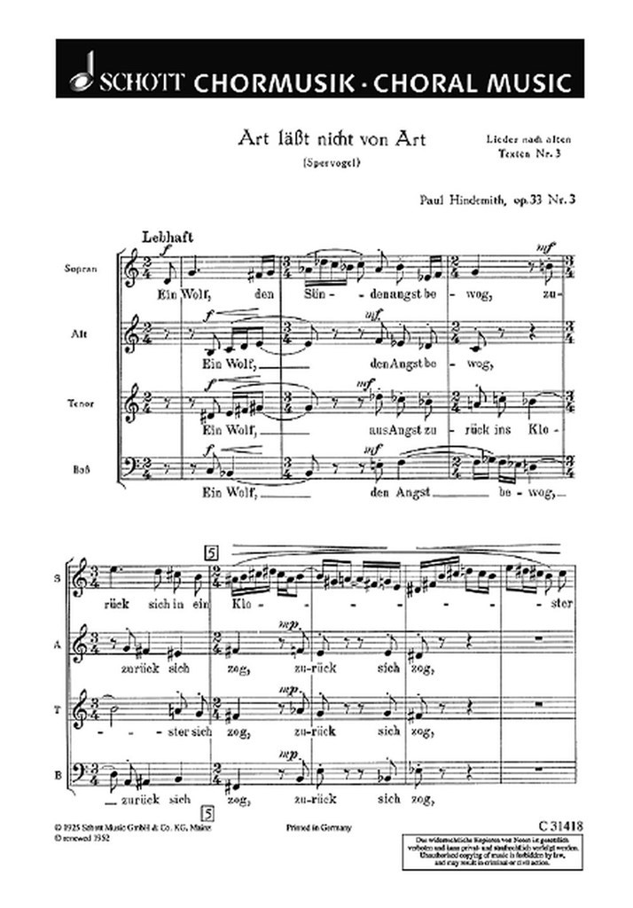Lieder nach alten Texten op. 33