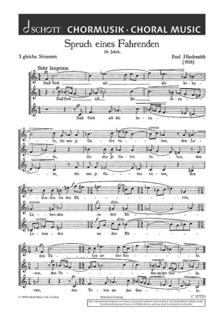 Spruch eines FahrendenKanon: Musica divinas laudes