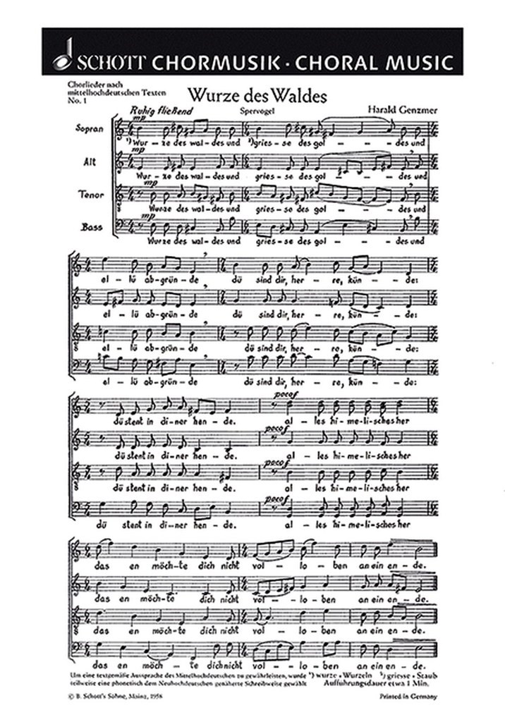 Funf Chorlieder GeWV 17