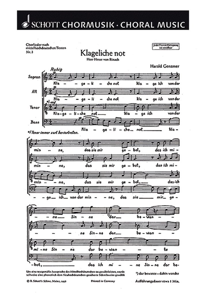 Funf Chorlieder GeWV 17