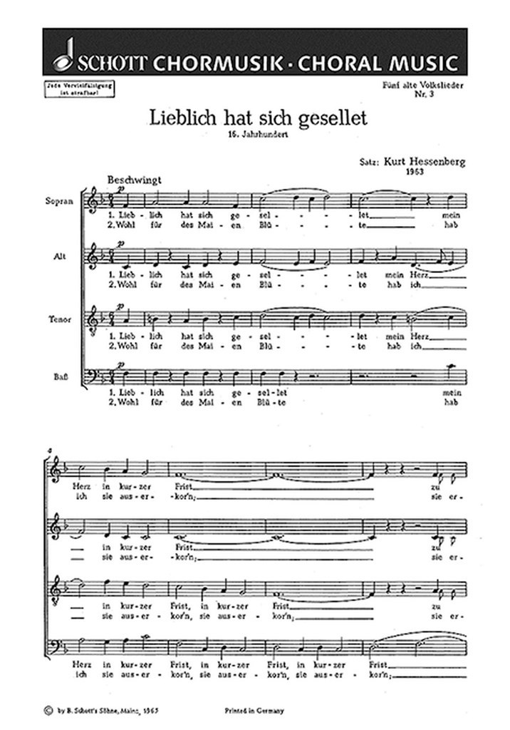 Funf alte Volkslieder