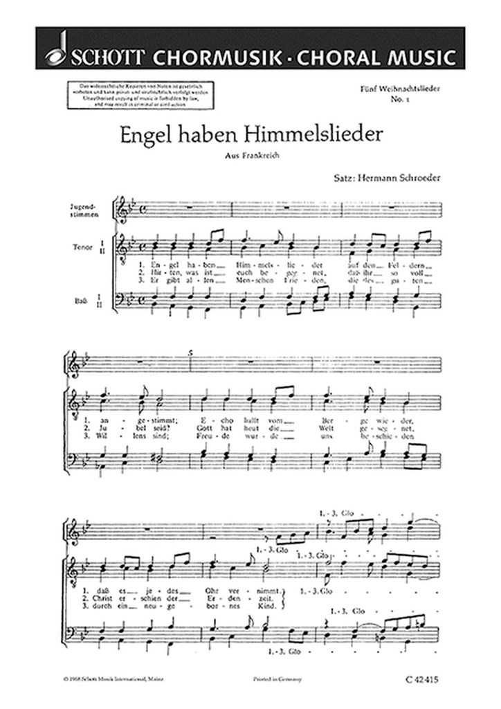 Funf Weihnachtslieder