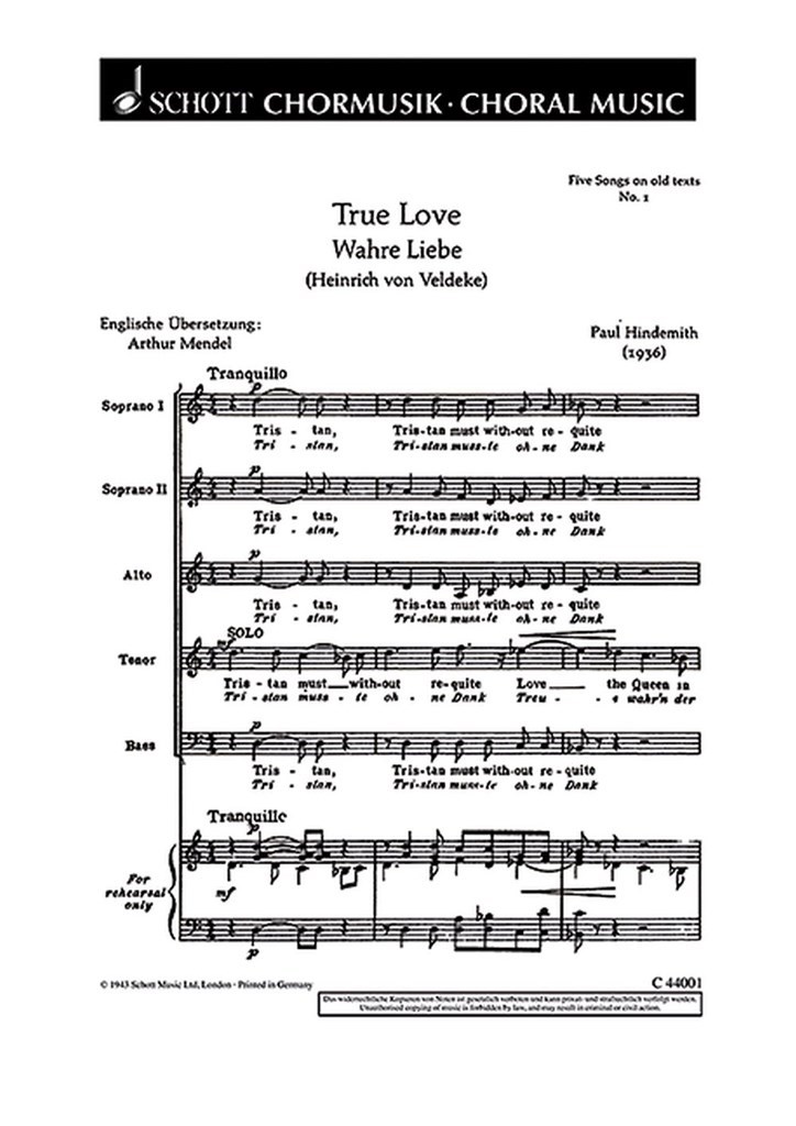 Five Songs on old texts