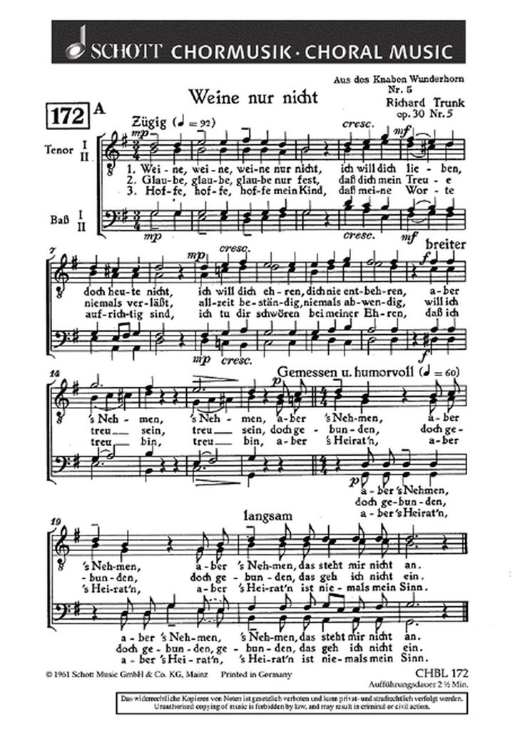 6 Lieder aus des Knaben Wunderhorn op. 30