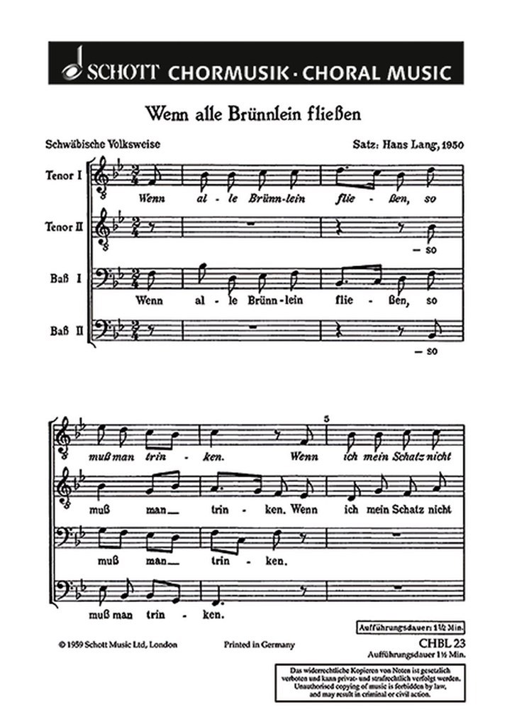 Wenn alle Brunnlein fliesen