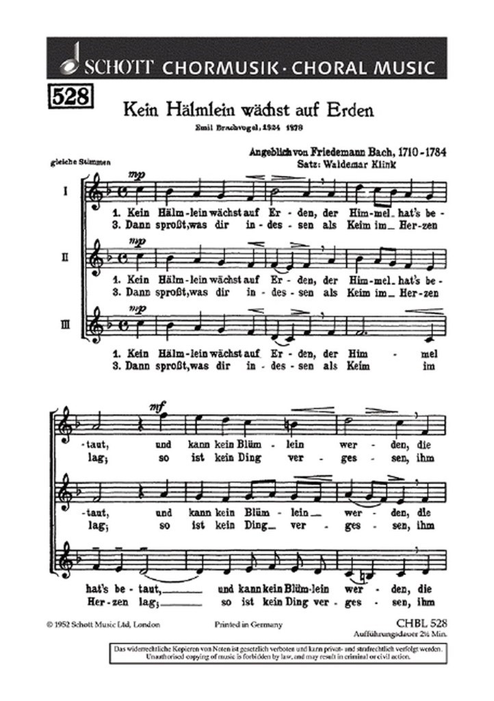Kein Halmlein wachst auf Erden