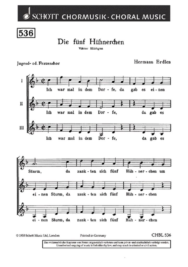 Die funf Huhnerchen