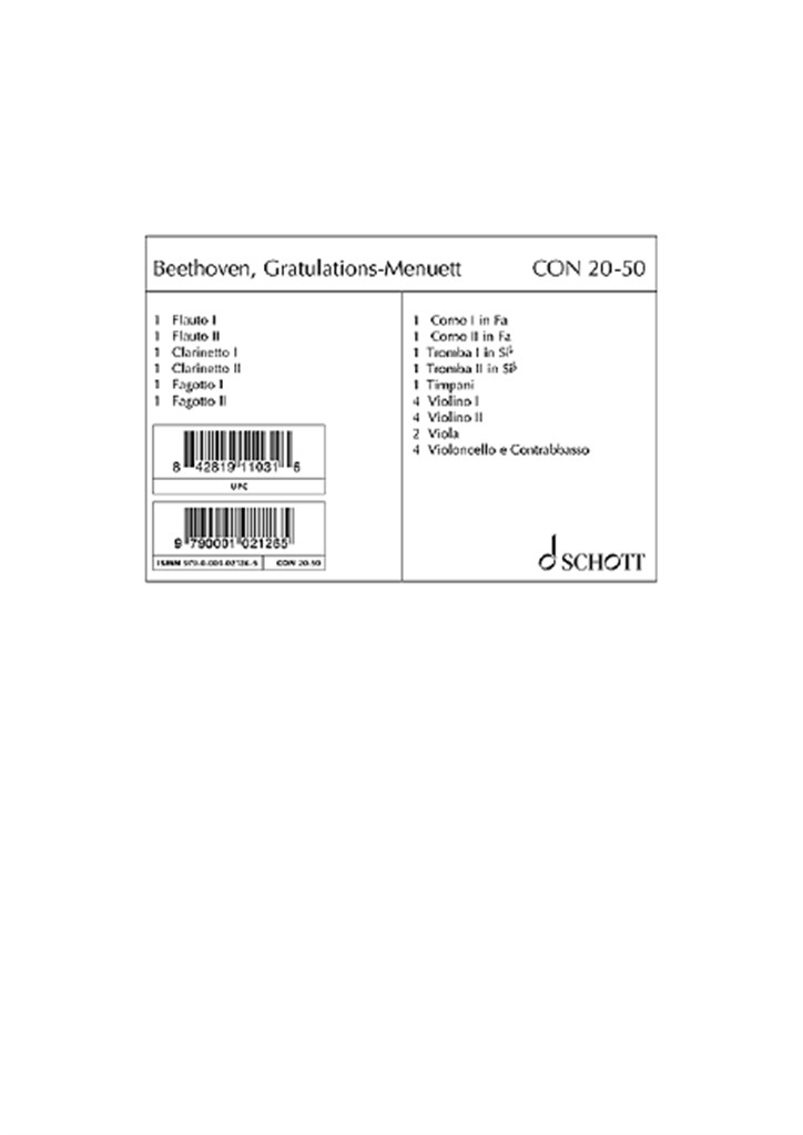 Gratulations-Menuett op. posth.
