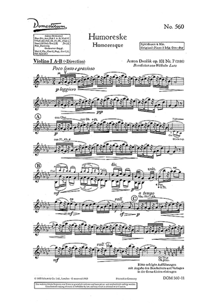 Humoreske / Zigeunerlied op. 101/7 und 55/4
