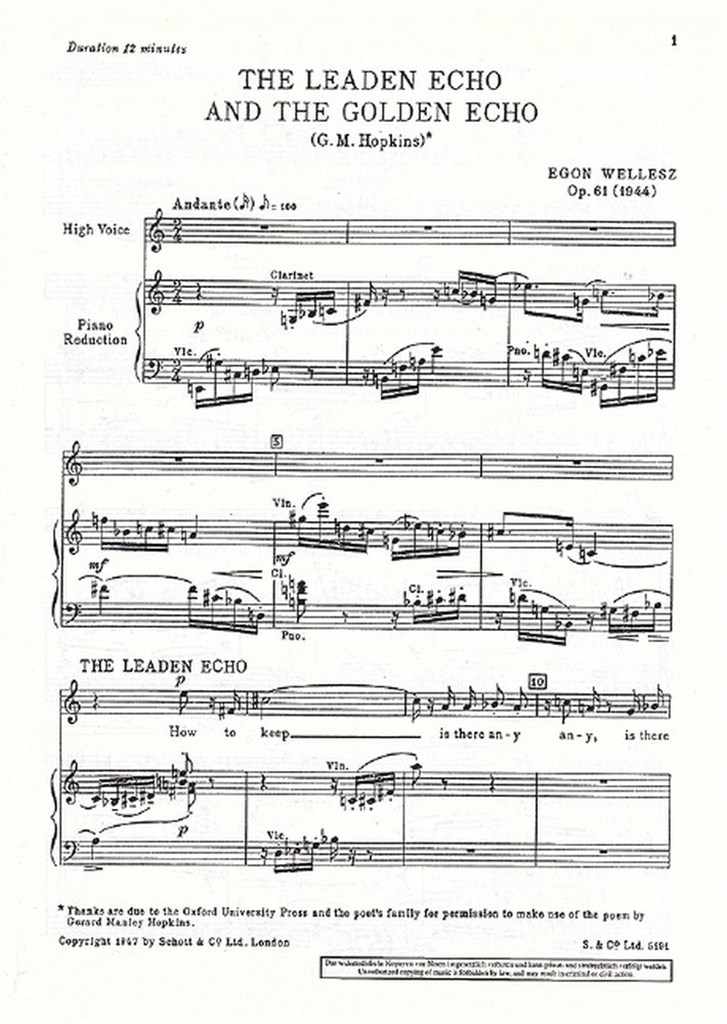 Leaden & Golden Echo op. 61