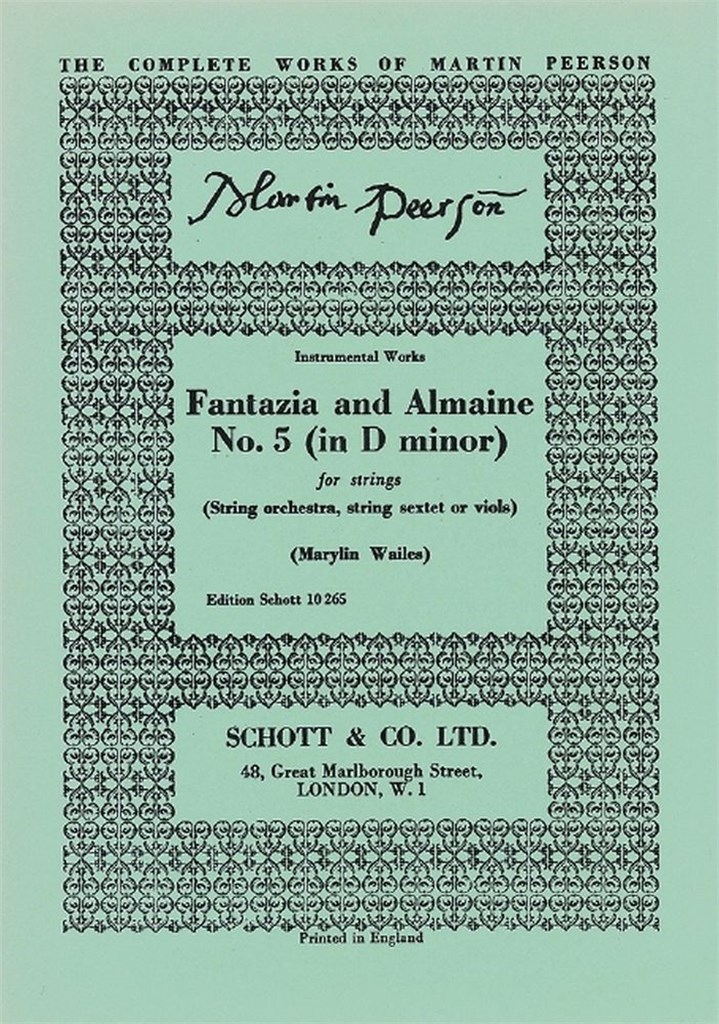 Fantazia and Almaine No. 5 in D Minor