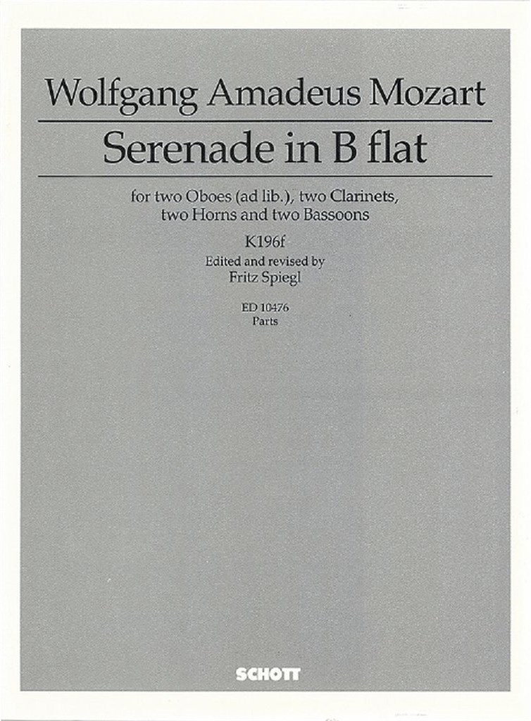 Serenade in Bb major KV 196f