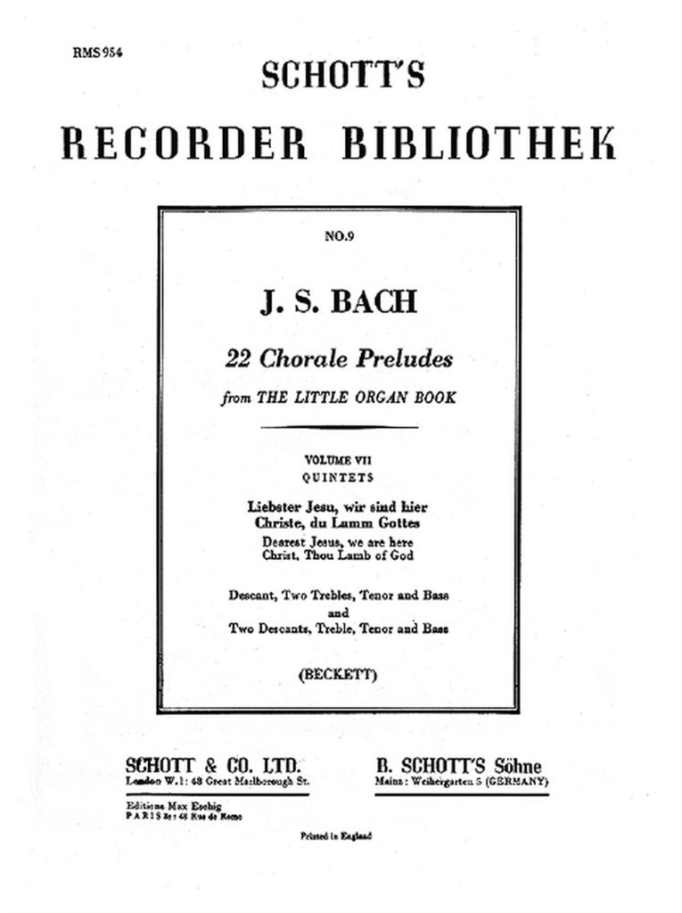 22 Chorale Preludes Vol. 7