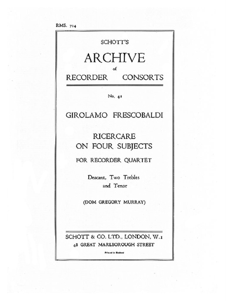 Ricercare on 4 Subjects