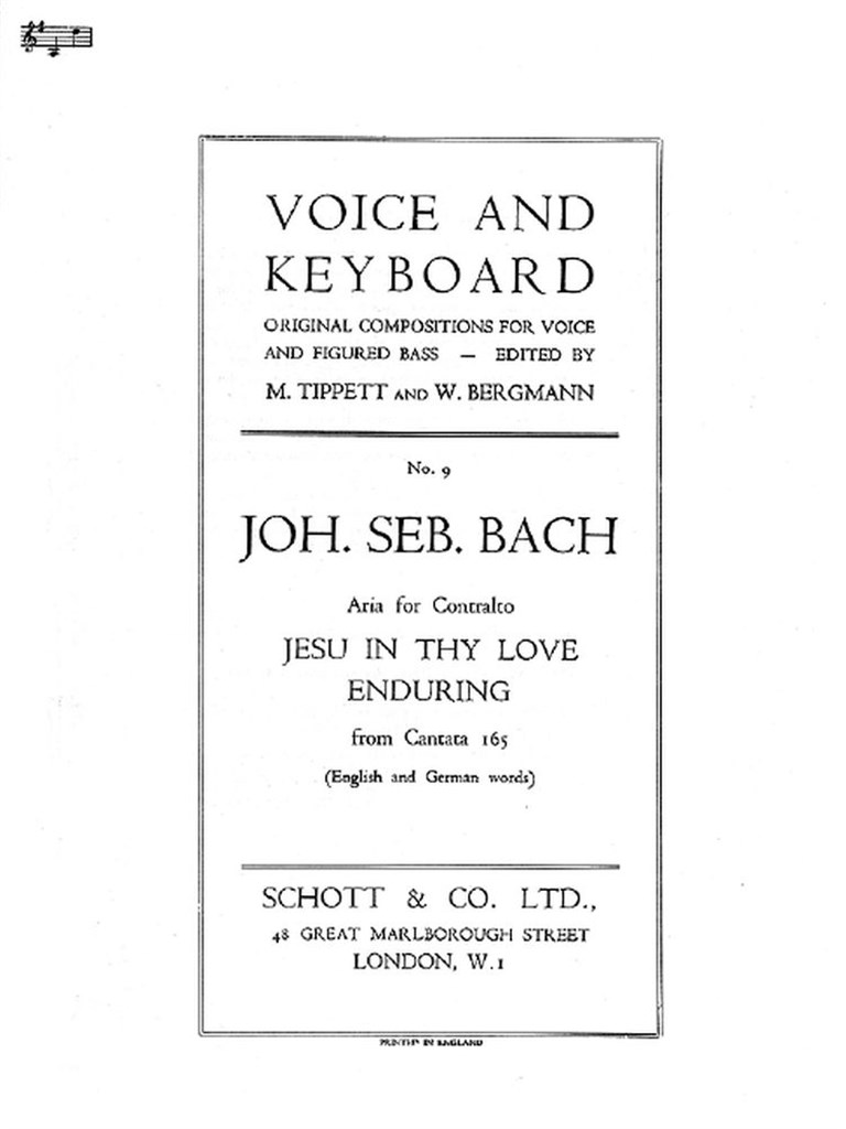 Jesu in thy love enduring BWV 165