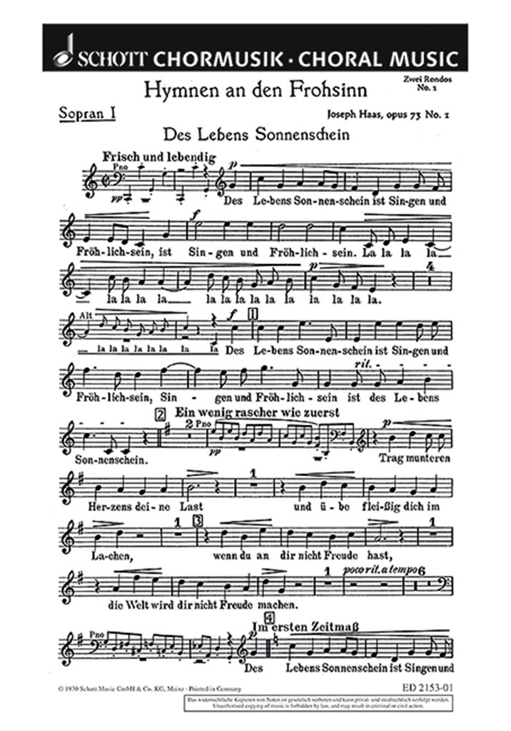 Hymnen an den Frohsinn op. 73