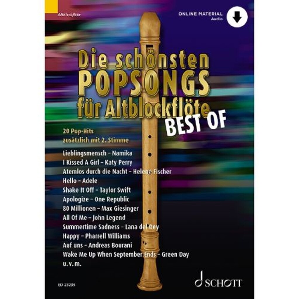 Die Schönsten Popsongs Fúr Altblockflöte