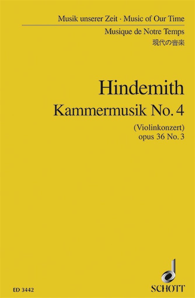 Kammermusik N. 4 Op. 36 N. 3 (Concerto Per Vn)