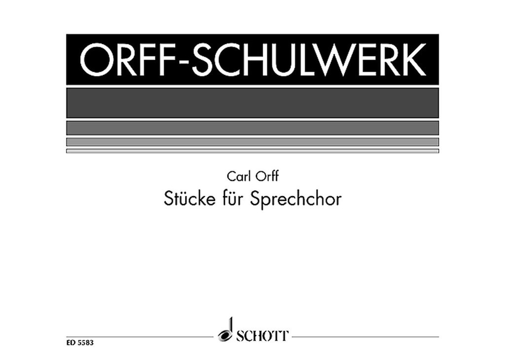 Orff Stucke Fur Sprechchor