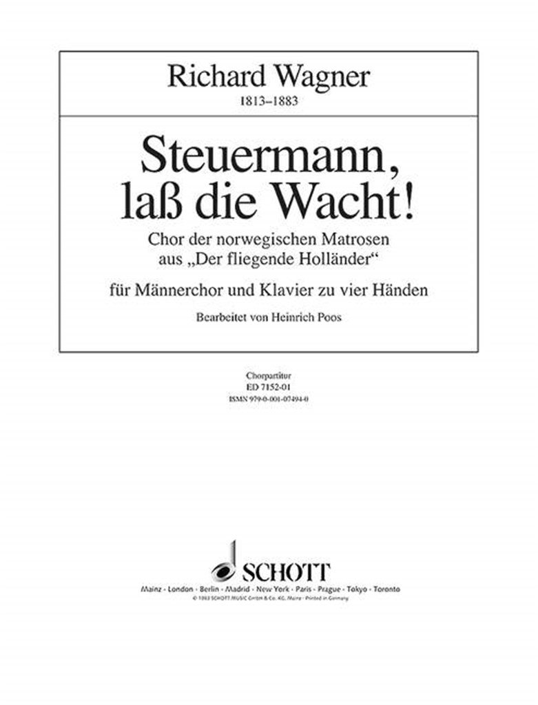 Steuermann, lass die Wacht! WWV 63