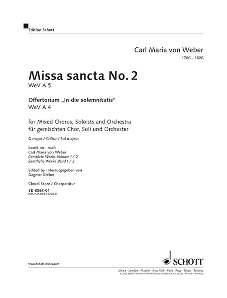Missa sancta No. 2 G major WeV A.5 / WeV A.4