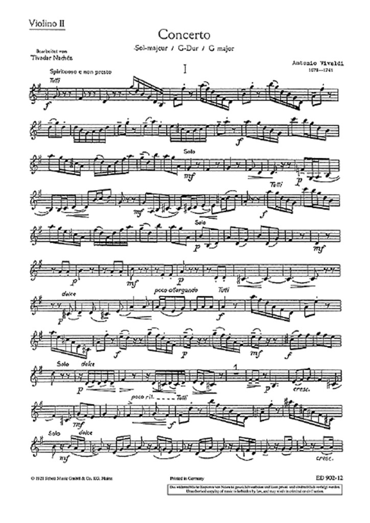 Concerto G Major RV 298/PV 100