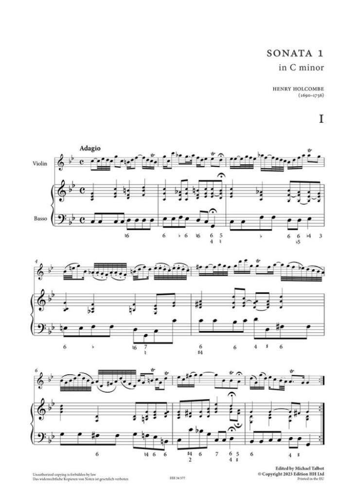 Six Sonatas 1 op. 1 Band 1