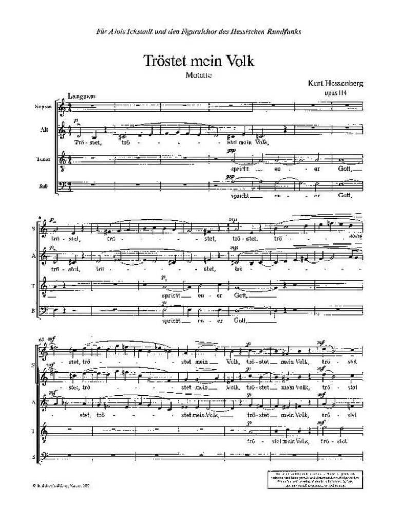 Trostet mein Volk op. 114