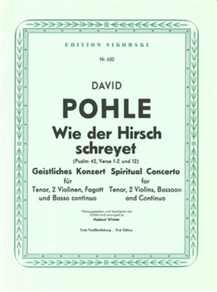 Wie der Hirsch schreyet (Psalm 42, Verse 1-2 & 12)