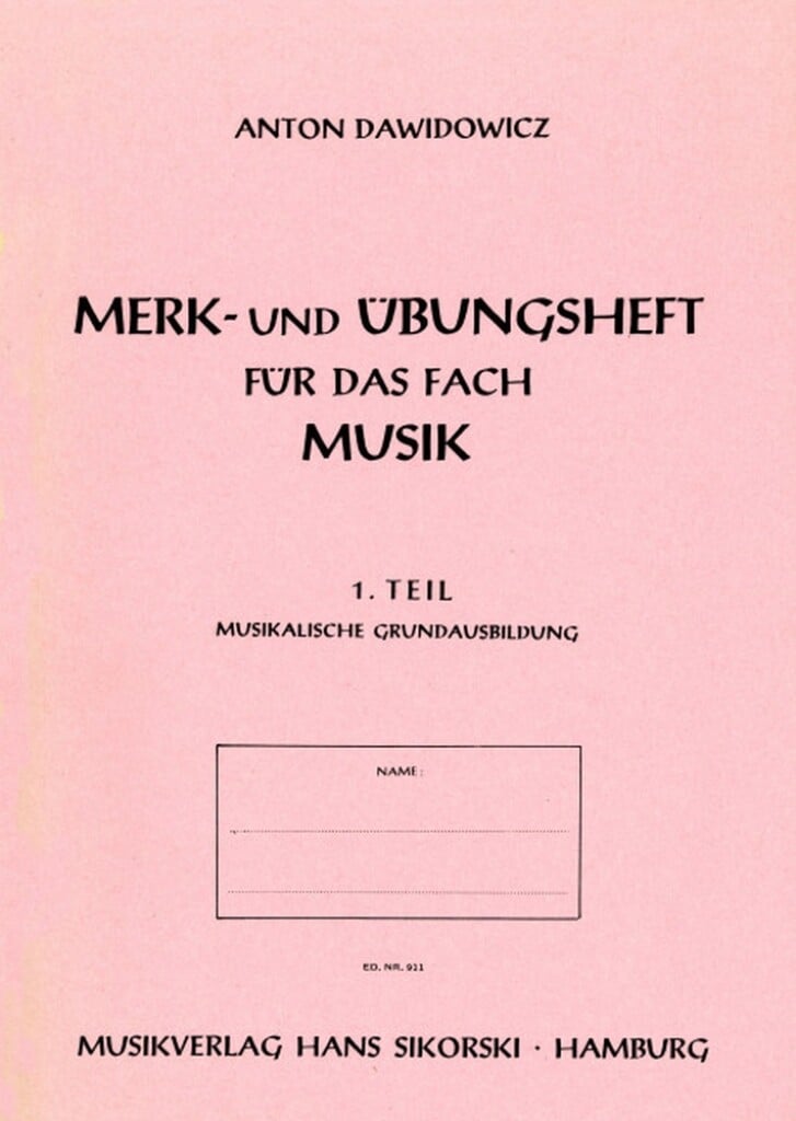 Merk- und Übungsheft für die mus.Grundausbildung