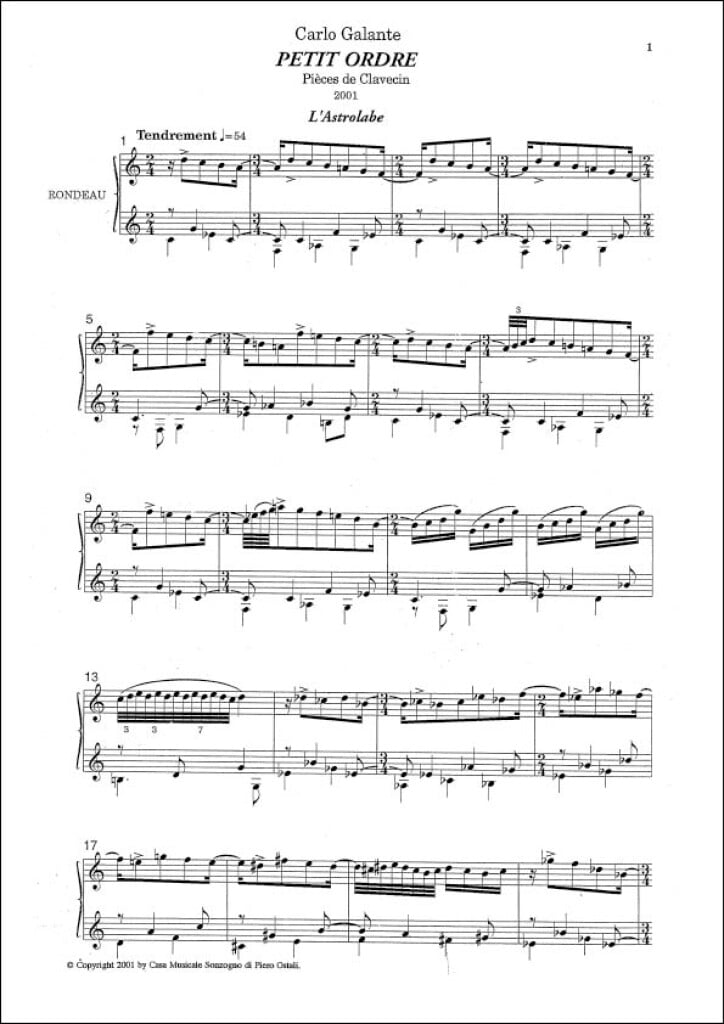 Petit ordre - Pièces de clavecin